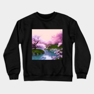 Cherry Blossoms Japanese Garden Crewneck Sweatshirt